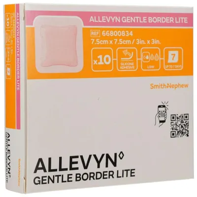 Image de Allevyn Gentle Border Lite 7,5x7,5cm, 10 St VER