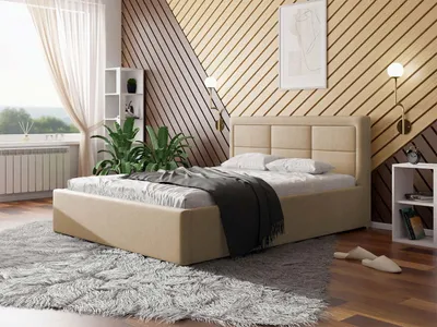 Obrázek produktu pro Jednolůžková postel s roštem 120x200 PALIGEN 2 - béžová