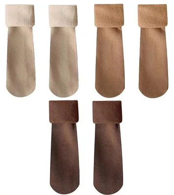 Produktbild von Damen-Bettsocken – Warme Socken – 3er-Pack – Flauschige Socken – Dicke – Weiche Wollbettsocken für Damen – Flauschige Socken für Damen – Einheitsgröße