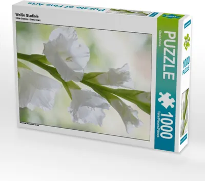 Produktbild von CALVENDO Puzzle Weiße Gladiole 1000 Teile Puzzle hoch | 1000 Teile Lege-Größe 64x48cm Foto-Puzzle für glückliche Stunden