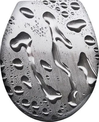 Produktbild von XMTECH WC Sitz Toilettendeckel Absenkautomatik mit Absenkautomatik/Softclose, Universal Größe Toilettensitz aus Hartplastik Klodeckel aus Duroplast - Wassertropfen