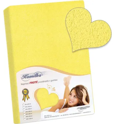 Obrázek produktu pro Prostěradlo froté - Žlutá - 180x200