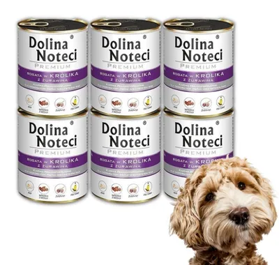 Zdjęcie produktu dla Dolina Noteci Premium Mokra Karma Dla Psa Królik z Żurawiną 6x400g
