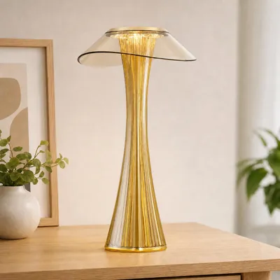 Zdjęcie produktu dla ZMH Lampa stołowa LED ściemniana dotykowo 3000-6500K Złota lampa nocna z akumulatorem Oświetlenie wewnętrzne i zewnętrzne Dzienna lampa stołowa Akumulatorowa lampka do czytania z USB do sypialni Salon Restauracja Hotel