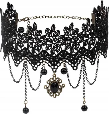 Produktbild von CHOKER Spitze Stickerei Schwarz HALSKETTE Gothic CH03