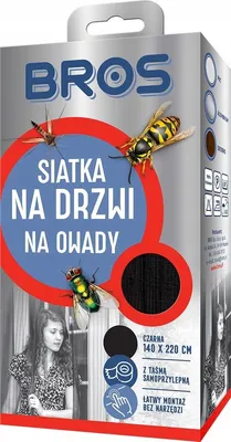 Obrázok produktu pre Moskytiéra na dvere čierna moskytiéra 140x220cm Lepiaca páska