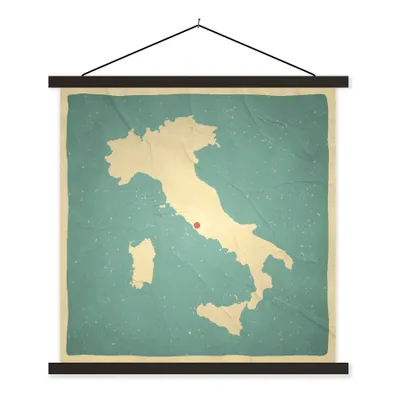 Produktbild von MuchoWow® Textilposter Karte von Italien - Retro 40x40 cm mit schwarzem Rahmen - Fotos