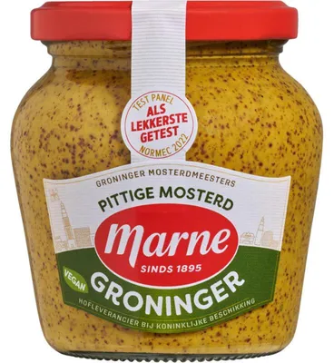 Immagine prodotto di Marne Groninger Mosterd Grof and Pittig, 235 g - Senape a grana grossa per carne e panini
