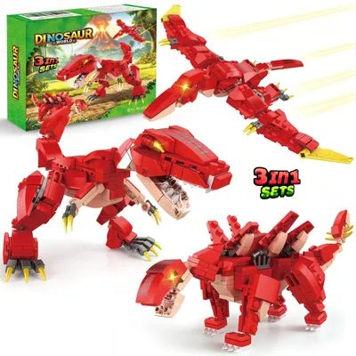 Zdjęcie produktu dla Zestaw klocków "Dinozaur 3 w 1" – 308 elementów, wiek 8+