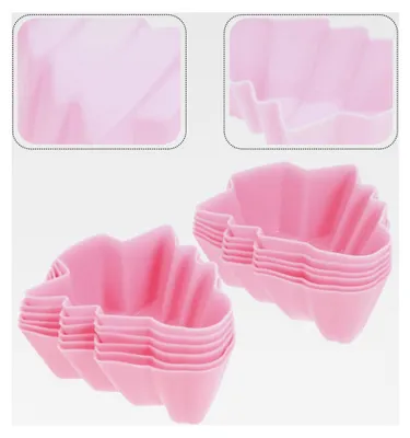 Produktbild von 12-teiliges Set Backformen für Kuchen und Muffins, lebensmittelechte Muffinförmchen, einfache Reinigung, Backzubehör für Desserts, zufällige Farben