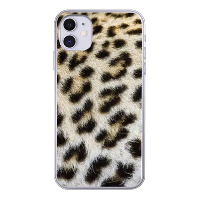 Produktbild von MuchoWow® Handyhülle Schutzhülle Hülle für iPhone 11 Nahaufnahme Mantel Leopard Silikon Softcase Handy Hülle - Handytasche