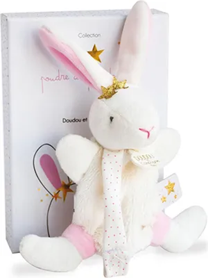 Image de Doudou Coffret cadeau - Jouet avec porte sucette lapin 15 cm