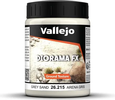 Imagen del producto de Vallejo Diorama FX Pintura Acrílica Arena Gris Acado Realista, 200ml. Para Simular Texturas de Terreno, Tierra, Nieve, Agua y Barro para Maquetas para Modelismo