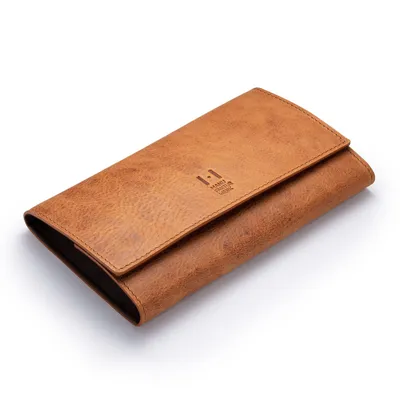 Produktbild von Manufakturwerk Uhren Reise-Etui aus Leder für Armbanduhren, Größe:3 Uhren, Farbe:Cognac