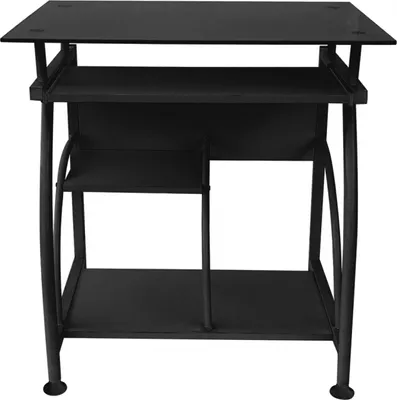 Image de Table d'ordinateur portable de bureau - gain de place - 70 cm x 50 cm - noir