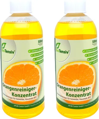 Produktbild von BioTensiv Orangenreiniger Konzentrat Allzweckreiniger Flecklöser Fettlöser, 2x 500ml