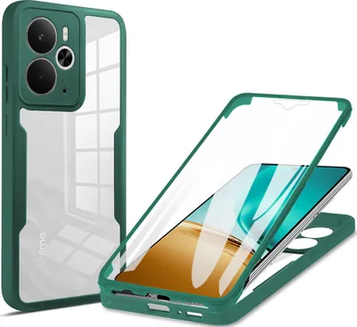 Produktbild von Schutzhülle für Realme 14, Eingebautem Displayschutz 360 Grad Komplettschutz Handyhülle Grün