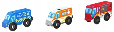 Produktbild von Playtive Set 3 Rettungsfahrzeuge mit Magnetkupplung