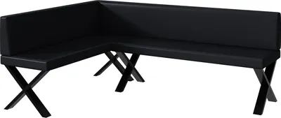 Produktbild von MEBLINI Eckbank für Esszimmer - Küchenbank - Essecke - Sitzecke Küche - TONI - X-Beine 142x196x87cm Links - Schwarz Kunstleder