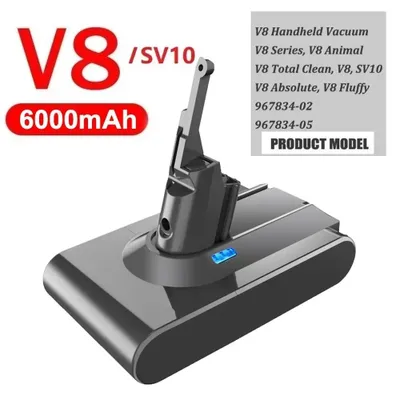 Obrázek produktu pro Baterie do vysavače - V8 - 6000 mAh - Lithium-iontová - 1 kus - 18650 - Náhradní baterie