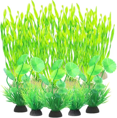 Productafbeelding van Aquarium decoraties 15 stuks, groen, kunstplanten voor visbak
