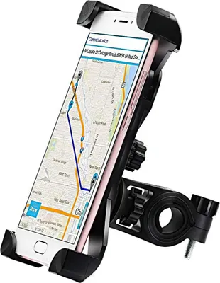 Produktbild von Verstellbare Anti-Schock Handyhalterung für Fahrrad, Motorrad & Scooter – Lenkerhalterung kompatibel mit iPhone, Huawei, Samsung, Xiaomi
