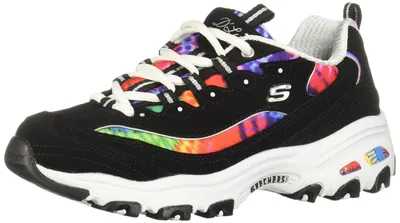 Produktbild von Skechers Damen D'lites Summer Fiesta Low-Top Sneakers, Black Trubuck Multi Mesh