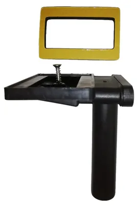 Obrázek produktu pro Přepad Keenberk, 90°, pro umyvadla s přepadovým otvorem, umístěný v prostoru vedle umyvadla – obdélníkový, plochý – 50 mm x 80 mm