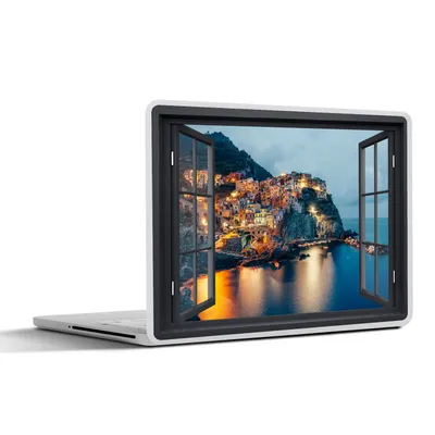 Produktbild von MuchoWow® Laptop Aufkleber Sticker Cover Ausblick - Italien - Meer 32.5x23.5 cm - Sticker für Laptop - Selbstklebend