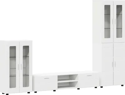 Produktbild von TV-Schrankset mit Schubladen FLORIN 3 pcs Weiß Holzwerkstoff