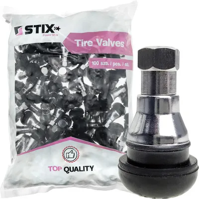 Produktbild von 100x TR412 Gummiventile, Snap-In, Ventile für Schlauchlose Reifen, CHROM