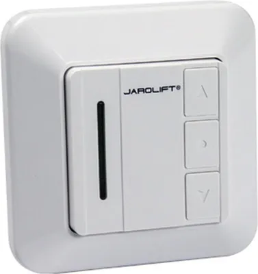 Produktbild von Jarolift Funkempfänger Wandsender TDRR, Einfachtaster TDRR 01W / weiß Steuerung für 230V Rohrmotoren, Wandtaster, kompatibel Jarolift TDR Funksystem, Unterputz