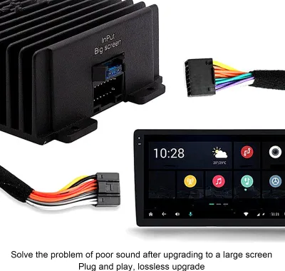 Obrázek produktu pro 4kanálový výkonový zesilovač, vhodný pro přehrávač Android do auta, vylepšené digitální zpracování signálu, subwoofer třídy A/B