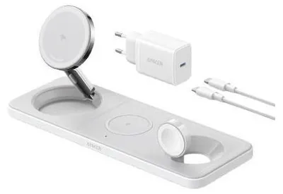 Produktbild von Anker MagGo Kabellose Ladestation (3-in-1 Pad) Weiß