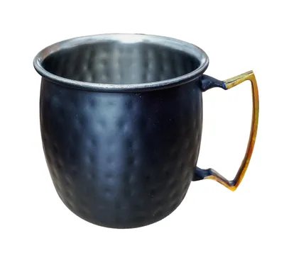 Produktbild von MOSCOW MULE BECHER 500ml aus Edelstahl Schwarz Trinkbecher Trinken Tasse Bar 04