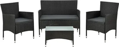 Produktbild von Záhradný polyratanový set Fort Myers 200160, 4-dielny záhradný set nábytku, s pohovkou, 2 stoličkami a stolom
