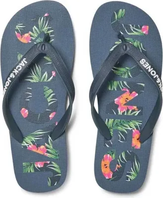Produktbild von Flip Flops für Männer Jack & Jones FWLOGO PALM PRINT 12230642 Marineblau - 42 - 43