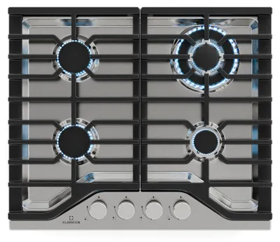 Obrázok produktu pre Klarstein Turbocast plynová varná doska - 4 horáky z nehrdzavejúcej ocele, 3,4 kW horák wok, liatinový rošt, elektrické zapaľovanie, bezpečnostné vypínanie, sada na prestavbu na LPG, plynová varná doska na flexibilné varenie