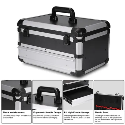 Produktbild von Werkzeugkoffer aus Aluminium - Aufbewahrungskoffer - Schubladenmodell - Metall - Für Elektriker - Vielseitig - 1 Set