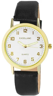Produktbild von Excellanc Herrenuhr mit Kunstlederionsarmband leuchtende Zeiger