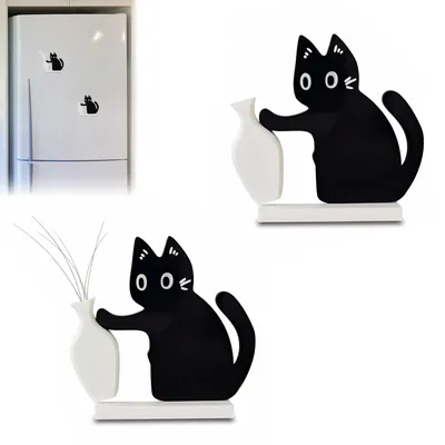 Katzenbarthaarvase mit Magnet, 2 Stück, Farbe C