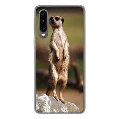 Produktbild von MuchoWow® Handyhülle Schutzhülle Hülle für Huawei P30 Erdmännchen - Tier - Spiel Silikon Softcase Handy Hülle - Kartenbesitzer
