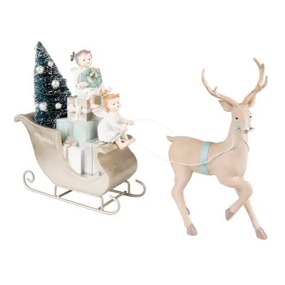 Immagine prodotto di Clayre & Eef Figurina di cervo 26 cm Beige Verde Plastica