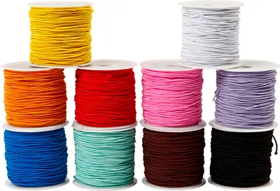 Produktbild von Creativ Company Gummiband, Schmuckkordel, Gemischte Farben, 10 Stück(e), 1 mm, 25 m