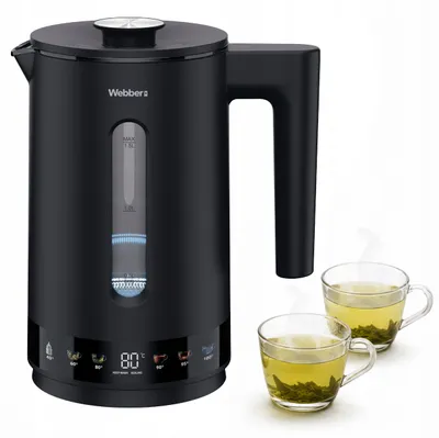 Obrázek produktu pro Webber WK125, konvička na vodu, objem 1,5 l, výkon 1800 W, LED podsvícení, 6 teplotních stupňů, True Lumos