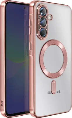 Produktbild von Avizar, Hülle Galaxy A36 MagSafe Kompatibel Glänzender Chromrand, Champagnerrosa