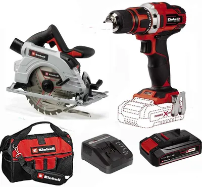 Produktbild von Einhell Bohrschrauber, Handkreissäger, Akku 2.5 Ah Ladegerät, Tasche