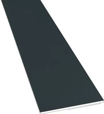 A single, long, flat piece of material, likely a trim or molding, is shown diagonally against a white background.