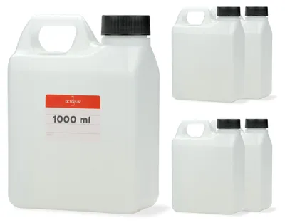 Image de 5x bidons de 1000 ml en HDPE, G40 avec bouchon à vis noir