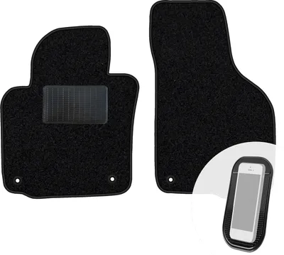 Produktbild von moto-MOLTICO Vorne Fußmatten Auto Velours Autoteppiche Schwarz Automatten Set 2-teilig passend für Skoda Octavia II 2004-2013